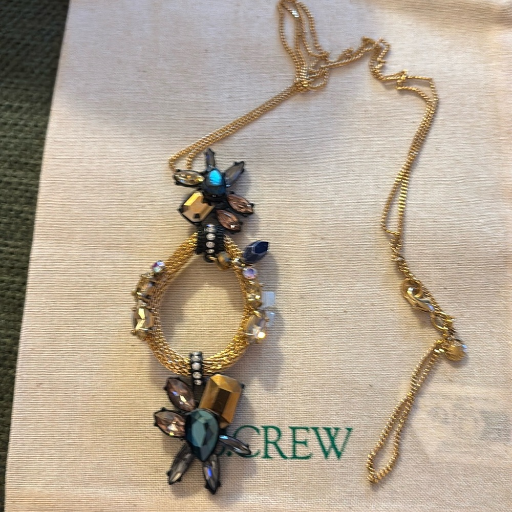 J. Crew Gold and Black Statement Necklace